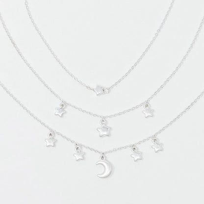 Starred Up Chain Anklet, Set of 3