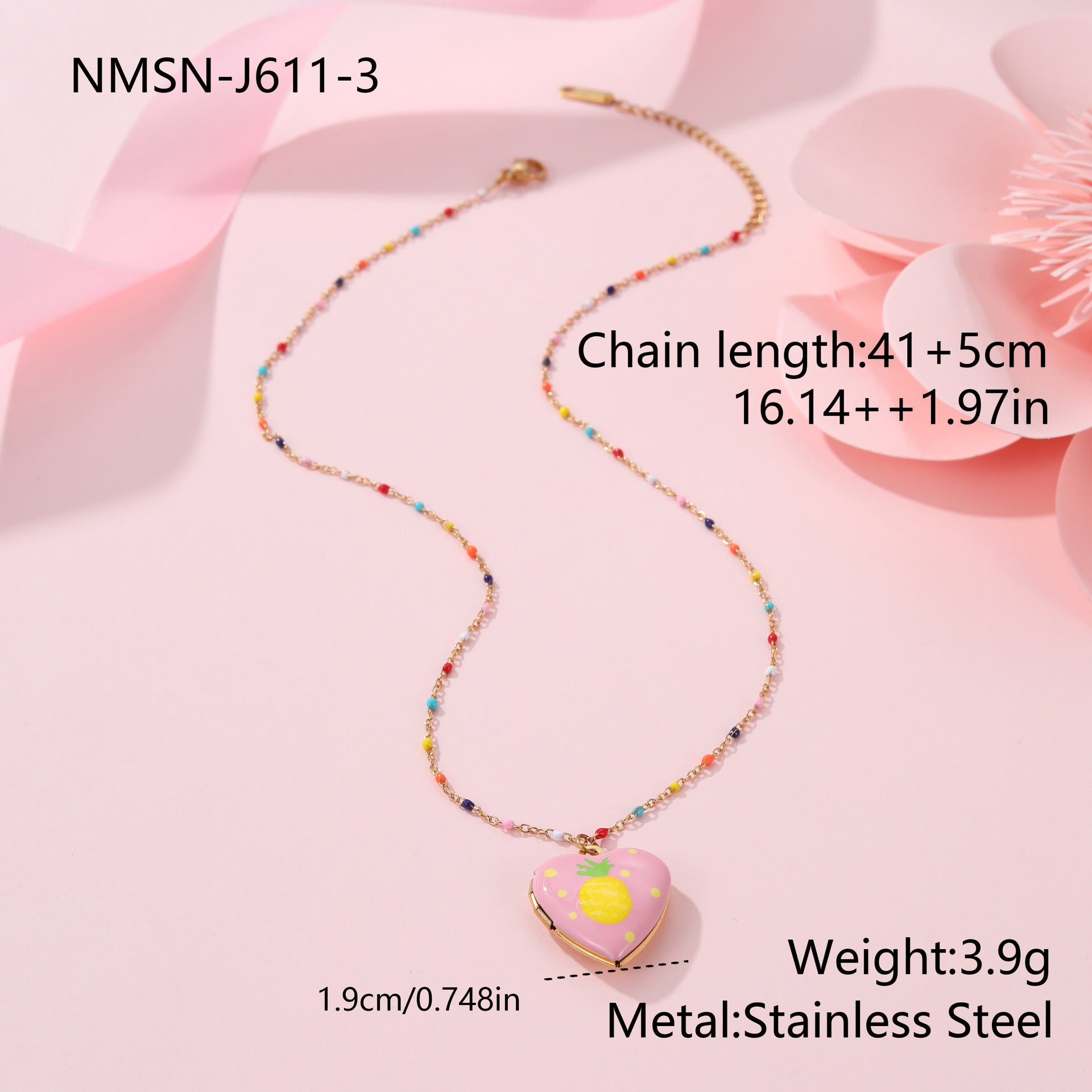 Fruit Love Pendant Stainless Steel Necklace