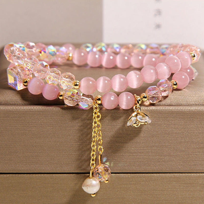New Chinese Style Opal Double Ring Bracelet Female Light Luxury Minority High Sense