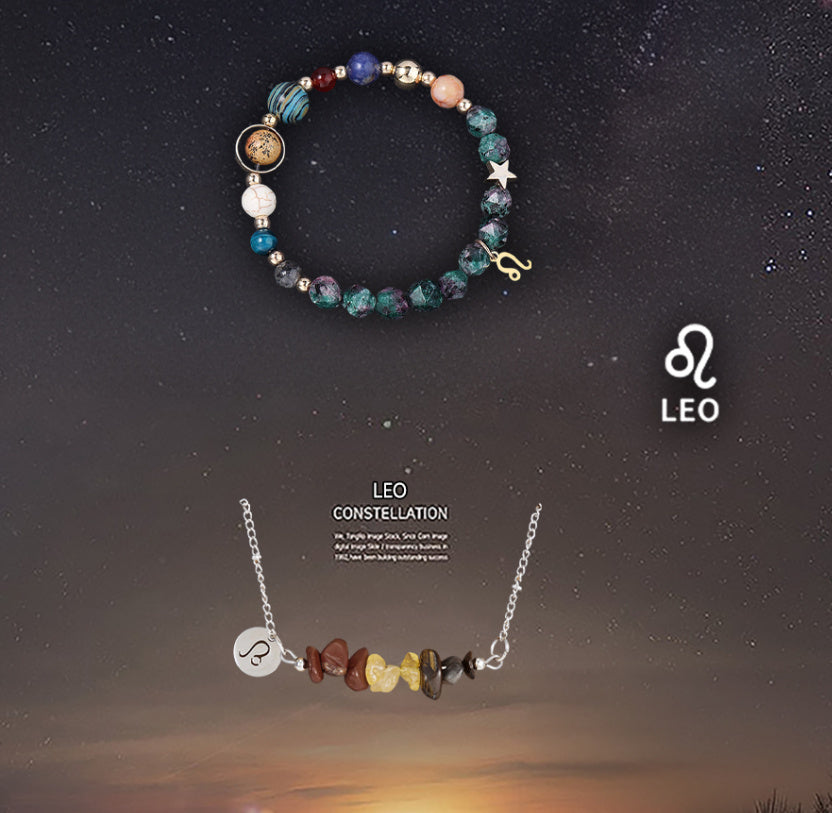 Natural Stone Necklace Set For The 12 Zodiac Signs