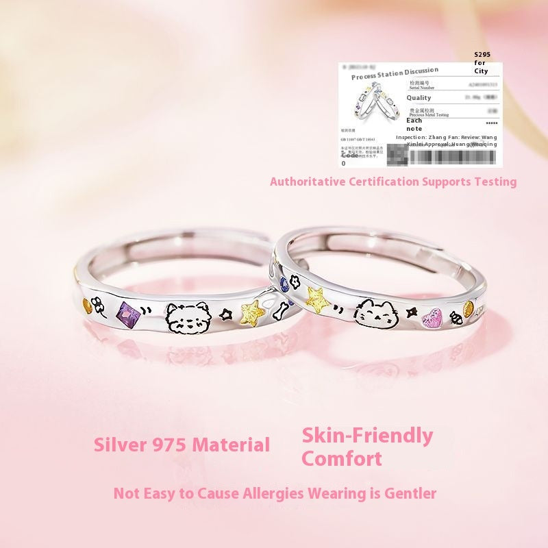 S925 Sterling Silver Cute Pet Ring