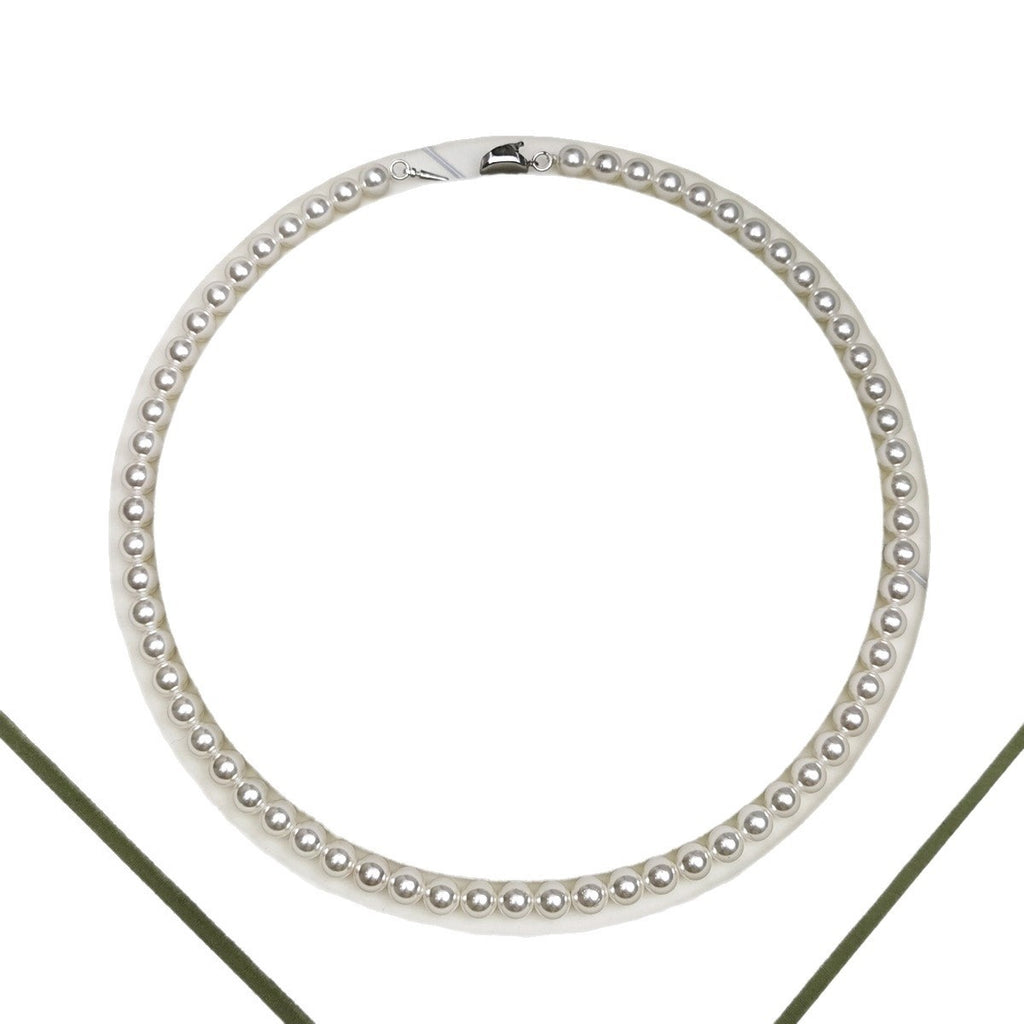 925 Silver Ingot Buckle Strong Light High Quality Shell Pearls Australian White Necklace