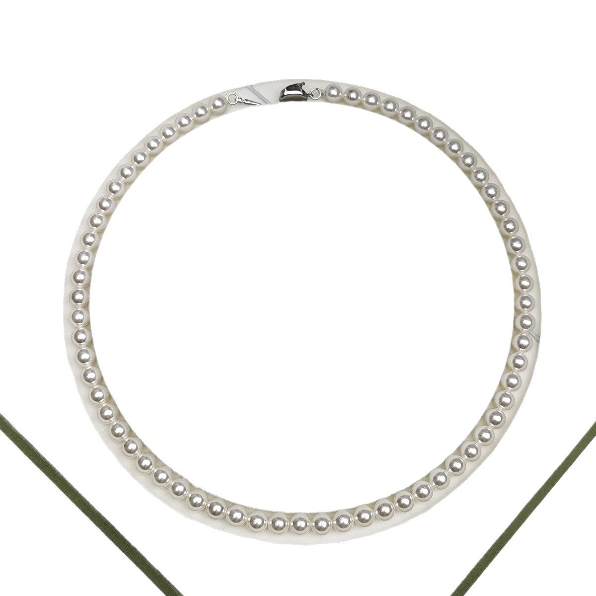 925 Silver Ingot Buckle Strong Light High Quality Shell Pearls Australian White Necklace