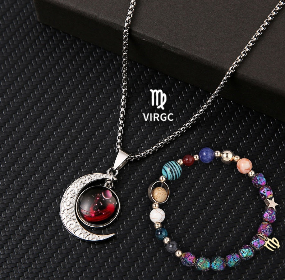 Natural Stone Necklace Set For The 12 Zodiac Signs