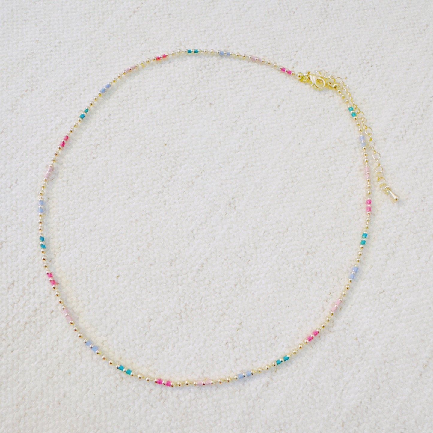 Color Pop Ball Chain Necklace – Dainty Beaded Chain with a Playful