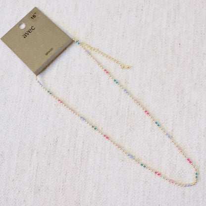 Color Pop Ball Chain Necklace – Dainty Beaded Chain with a Playful