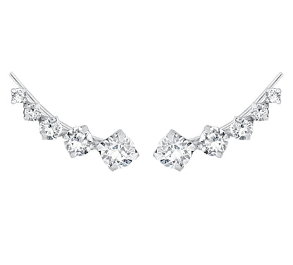 Crystal Droplet Ear Climbers