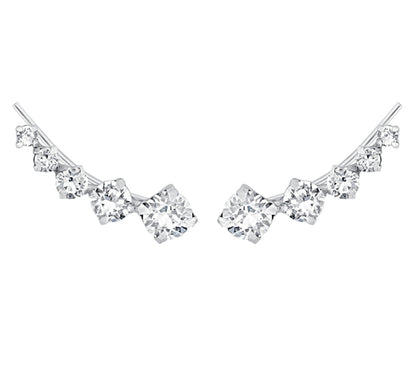 Crystal Droplet Ear Climbers