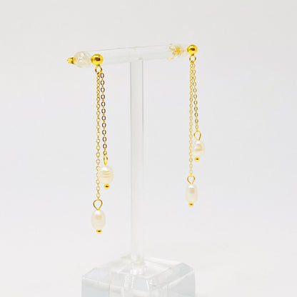 Freshwater Pearls On Dangle Earrings