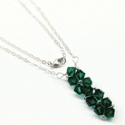 Handmade Wire Woven Crystal Rock Candy Necklace in Various Colors