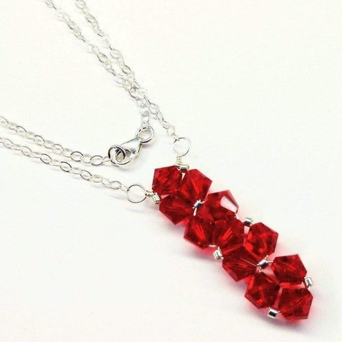 Handmade Wire Woven Crystal Rock Candy Necklace in Various Colors