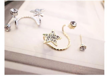Single Left Ear Star Ear Stud and Clip