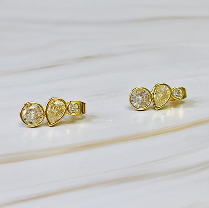 Mix Shape Bezel Shine Earrings