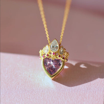 Personalized Hollow Heart Pendant Elegant Simple Peach Heart Women’s