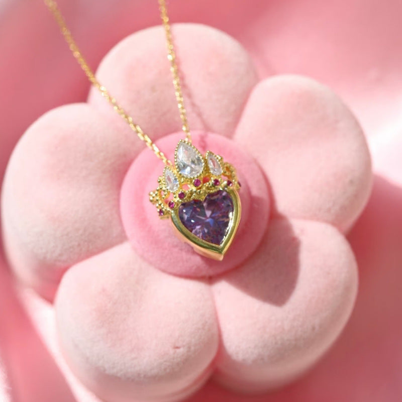 Personalized Hollow Heart Pendant Elegant Simple Peach Heart Women’s