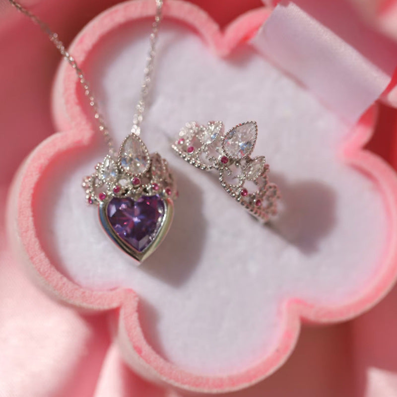 Personalized Hollow Heart Pendant Elegant Simple Peach Heart Women’s
