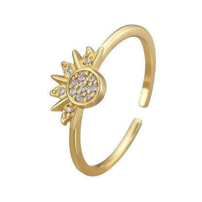 European and American New Jewelry Niche Inlaid with Zircon Sun and