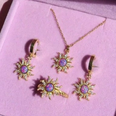 Jewelry Set Wholesale European and American Retro Sunflower Necklace
