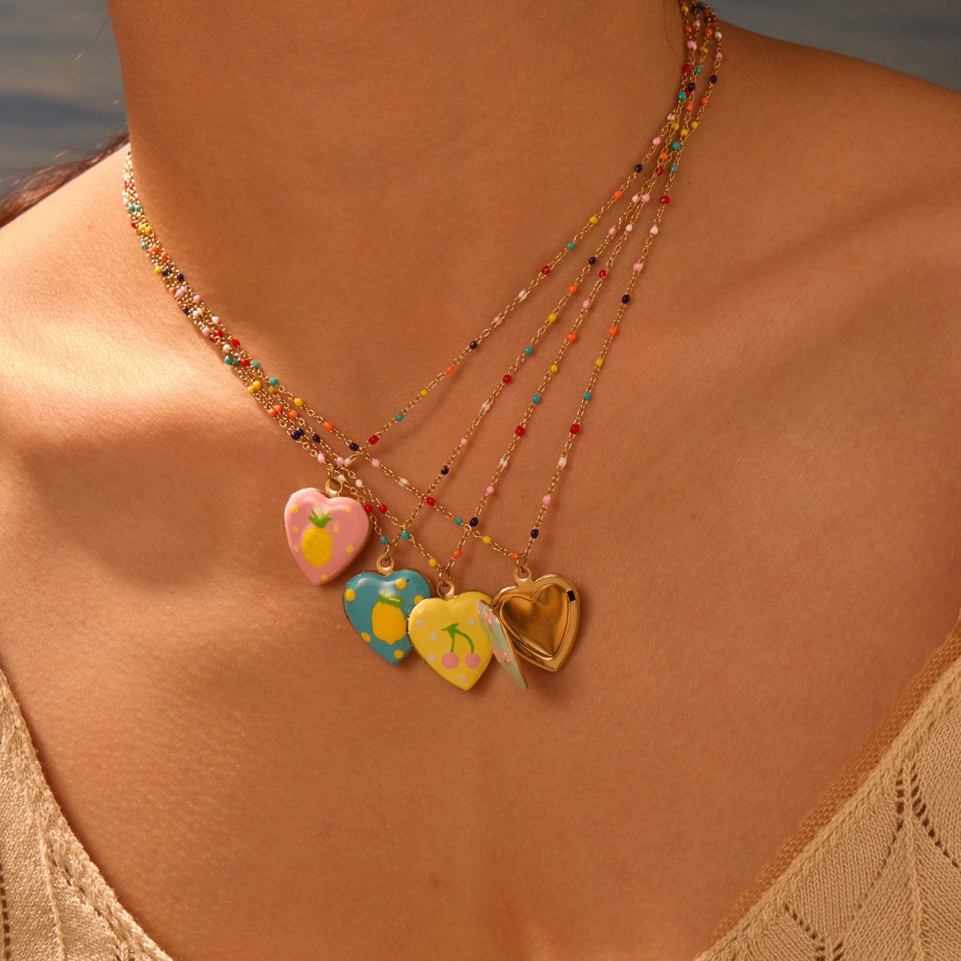 Fruit Love Pendant Stainless Steel Necklace