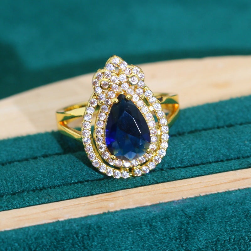 Anti-allergy Zircon Bracelet Necklace Earring Ring Ornament Suit