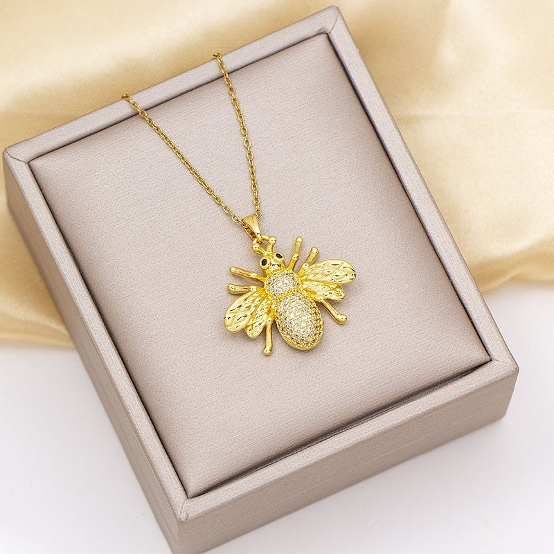 Versatile Titanium Steel Lock Chain Pendant Earrings