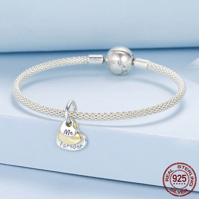 S925 Sterling Silver Beads Eternal Love Pendant Parts