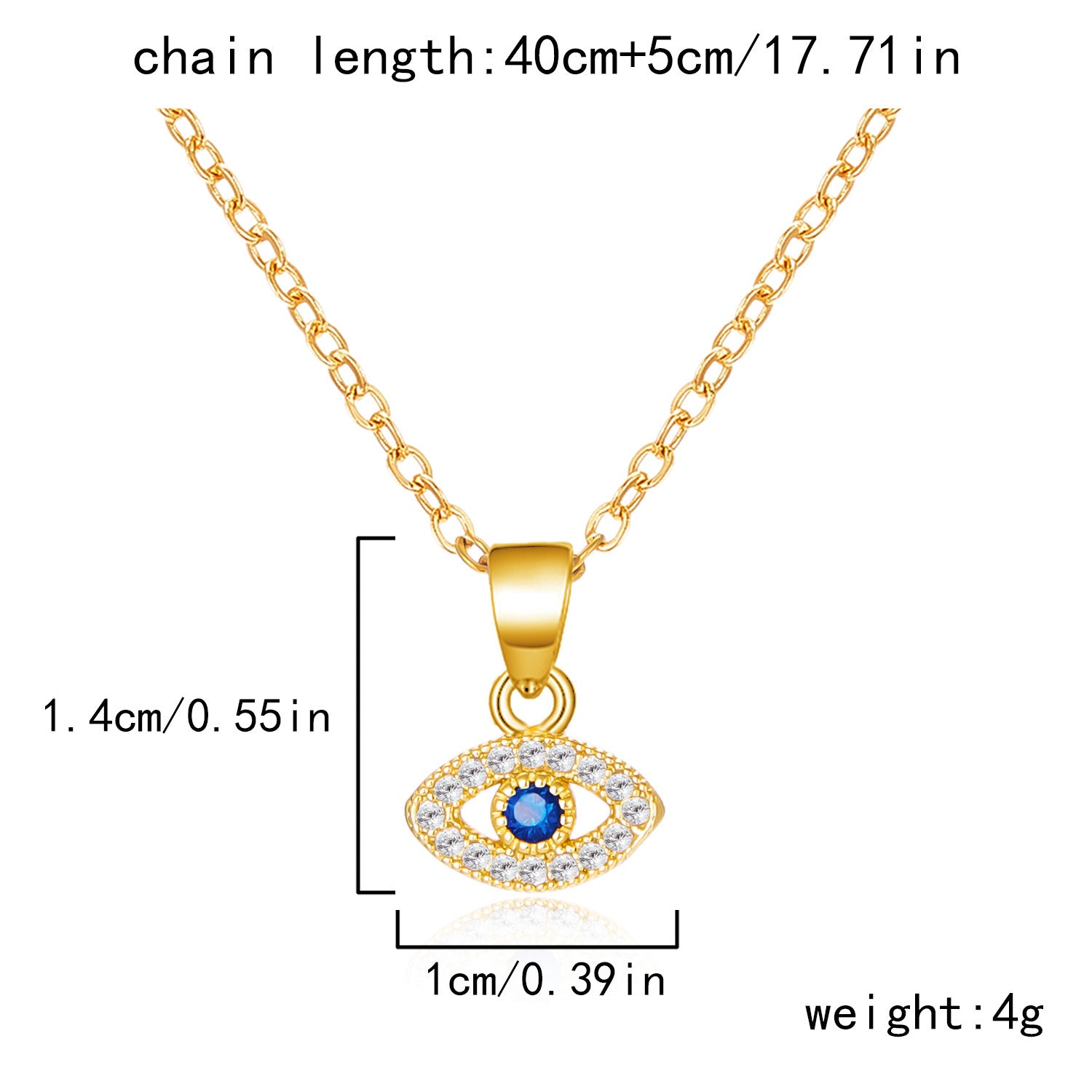 Blue Eyes Fashion Diamond Devil's Eye Necklace