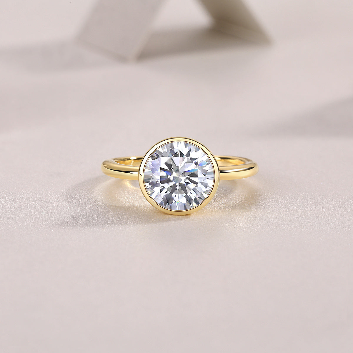 Time Foam - A Diamond Wedding Ring Set With Top-quality Round Moissanite S925 In Silver And Gold-plated. The Ring Can Be Inspected With A Diamond Pen