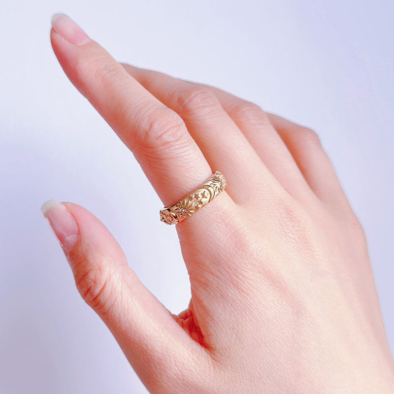 Embossed Sun Moon Bracelet Personality Titanium Steel Ring