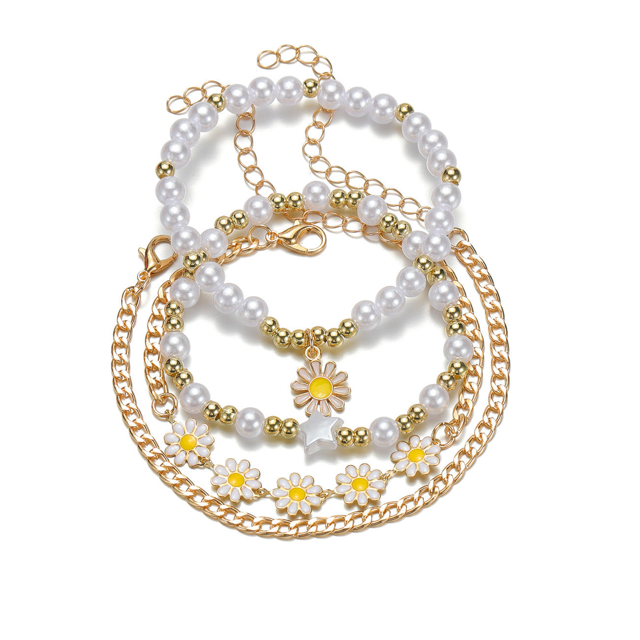 Elegant Style Alloy Chain Pearl XINGX Beaded