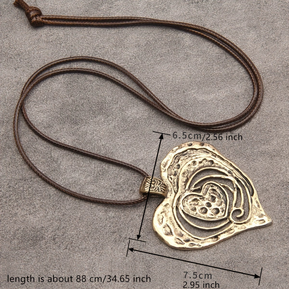 Simple Heart-shaped Metallic Senior Love Necklace