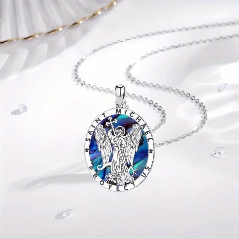 Abalone Shell Vintage God Of War Angel Pendant