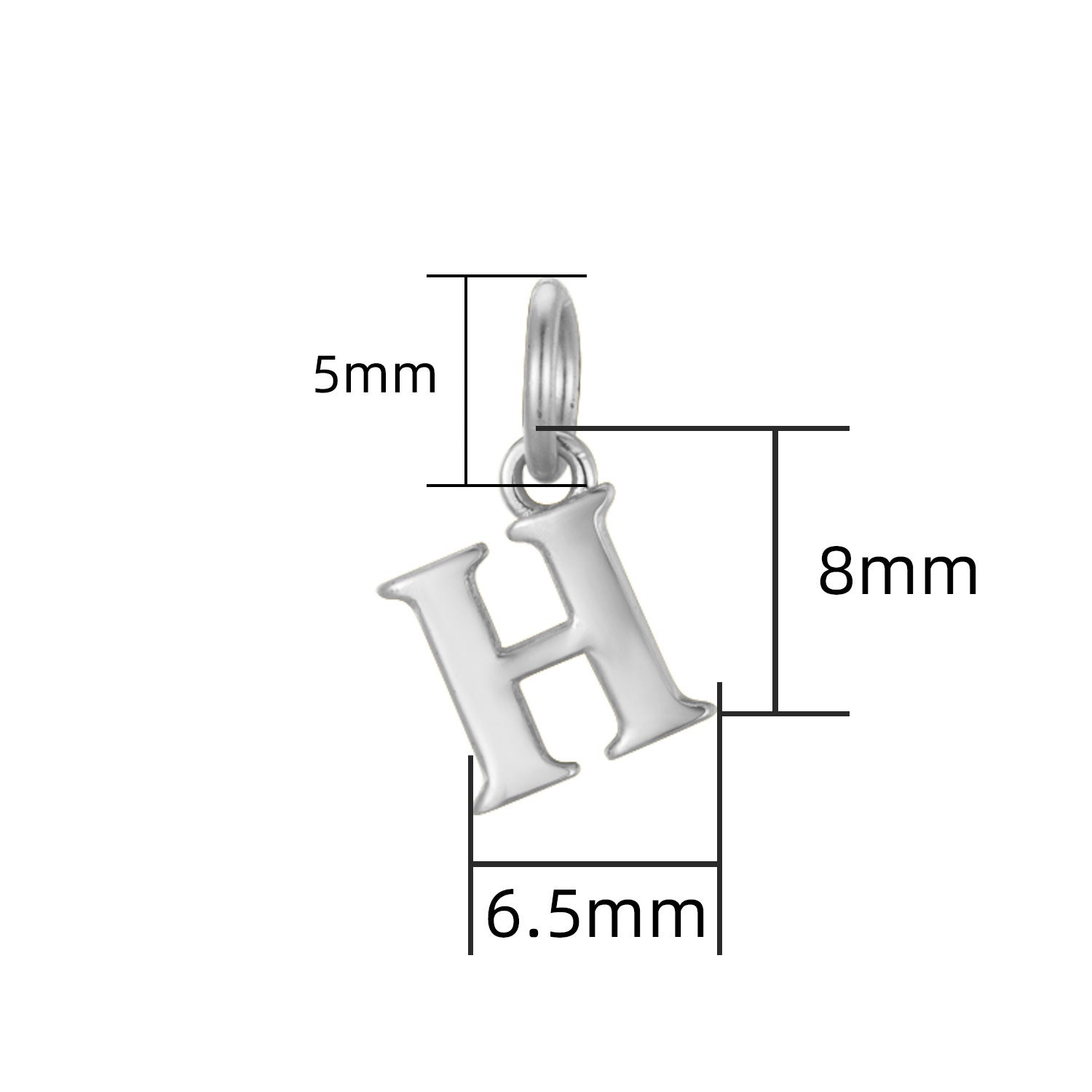 S925 Sterling Silver Minimalist Niche 26 Letter Smooth Pendant