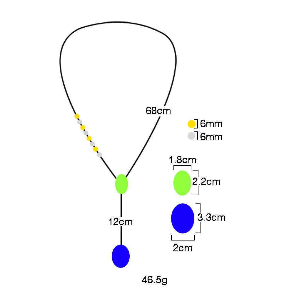 European And American Men's String Beads Chain 6mm HipHop Stainless Steel Necklace