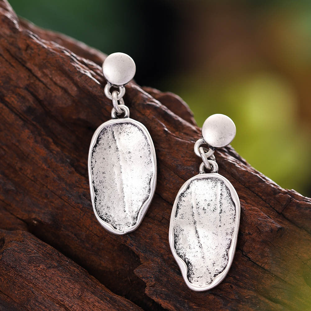 Alloy Geometric Irregular Oval Colorful Oil Necklace Hollow Design Women's Necklace Eardrop Set