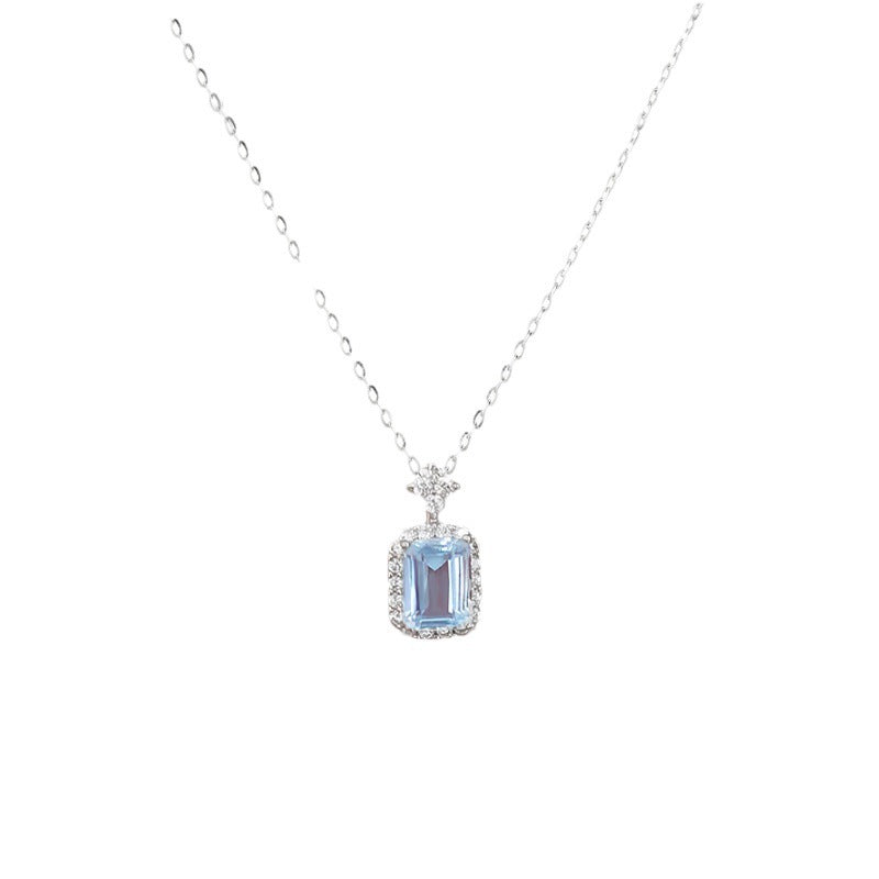 Blue Sea Shining Diamond Necklace High-end Versatile