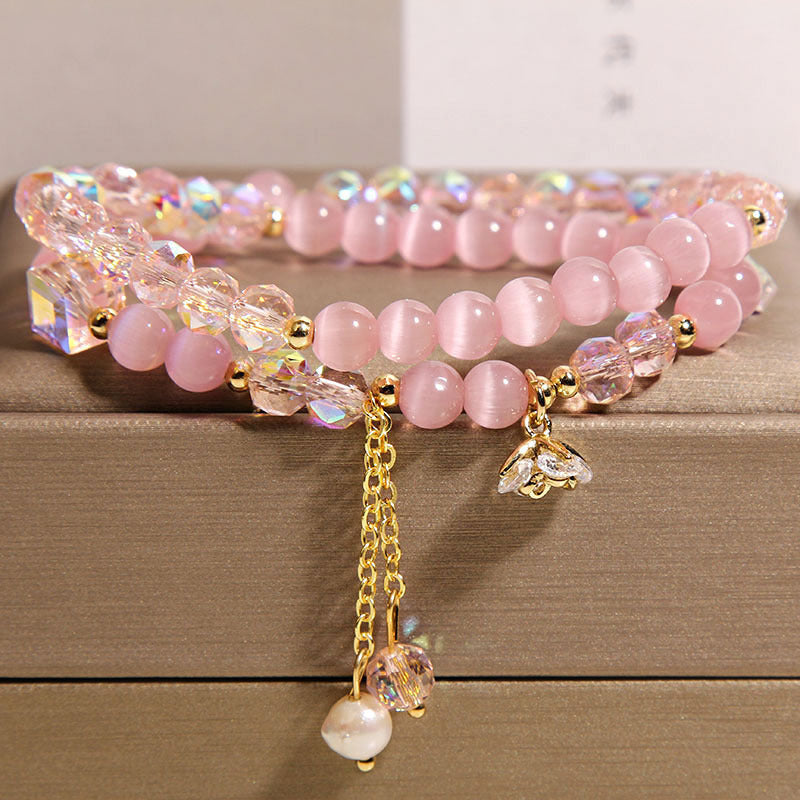 New Chinese Style Opal Double Ring Bracelet Female Light Luxury Minority High Sense