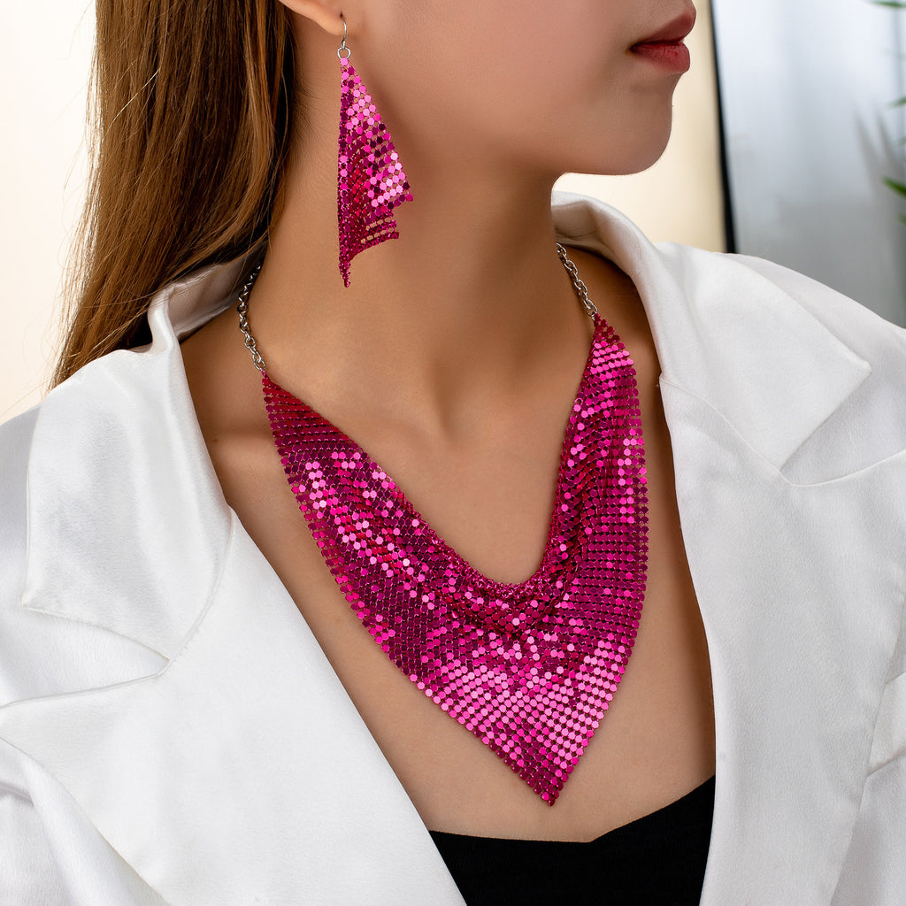 Fashion, Personalized And Exaggerated Metal Eardrops Pendant Heavy Industry Suit