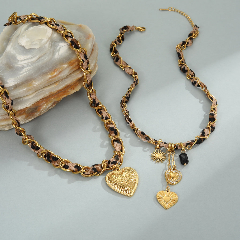 Leopard Love Pendant Stainless Steel Necklace