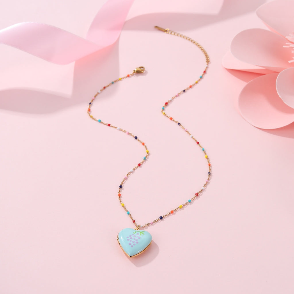 Fruit Love Pendant Stainless Steel Necklace