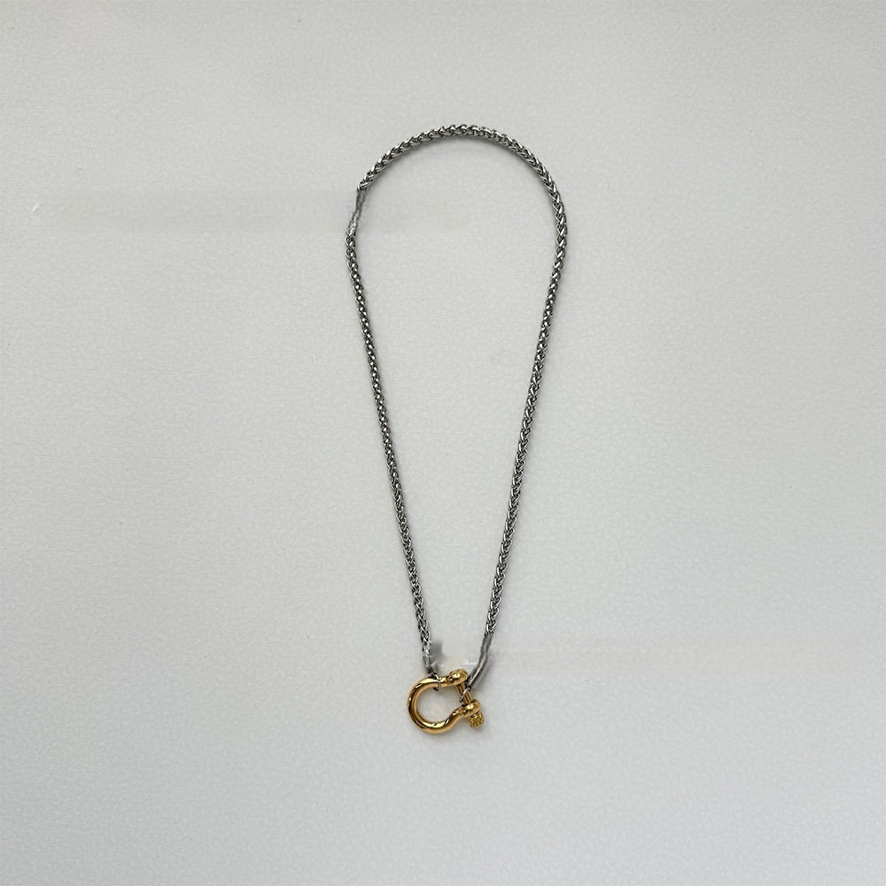 Electroplated 18K Gold High Quality Polished Climbing Button Carabiner Necklace