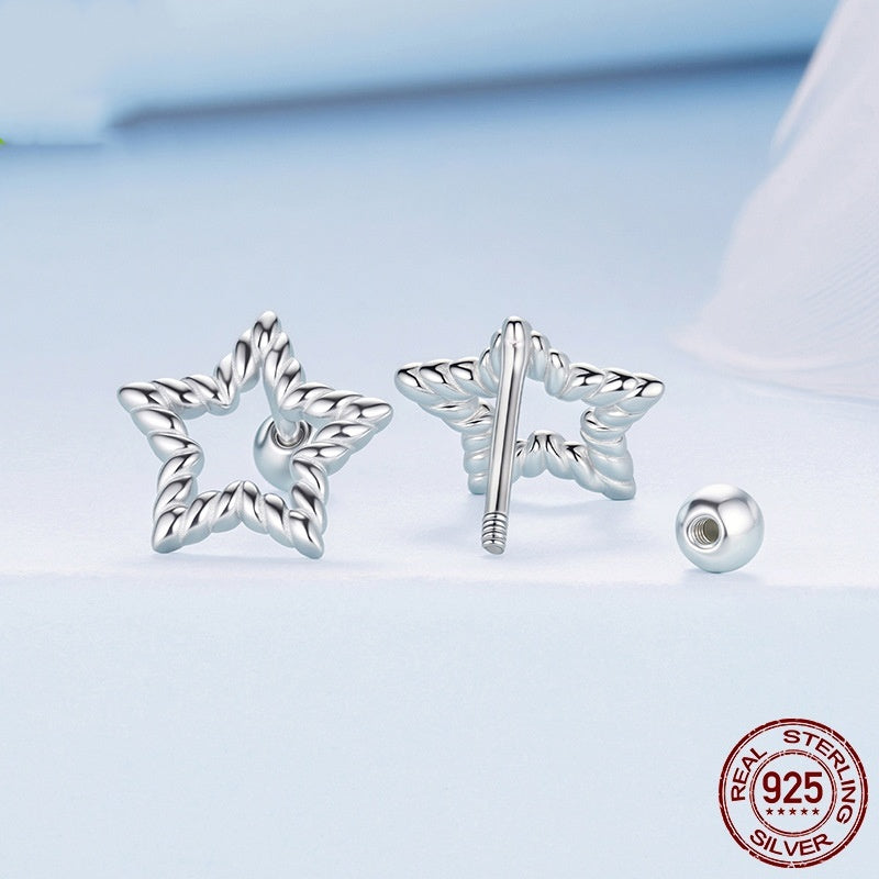 S925 Sterling Silver Star Stud Simple Classic Earrings