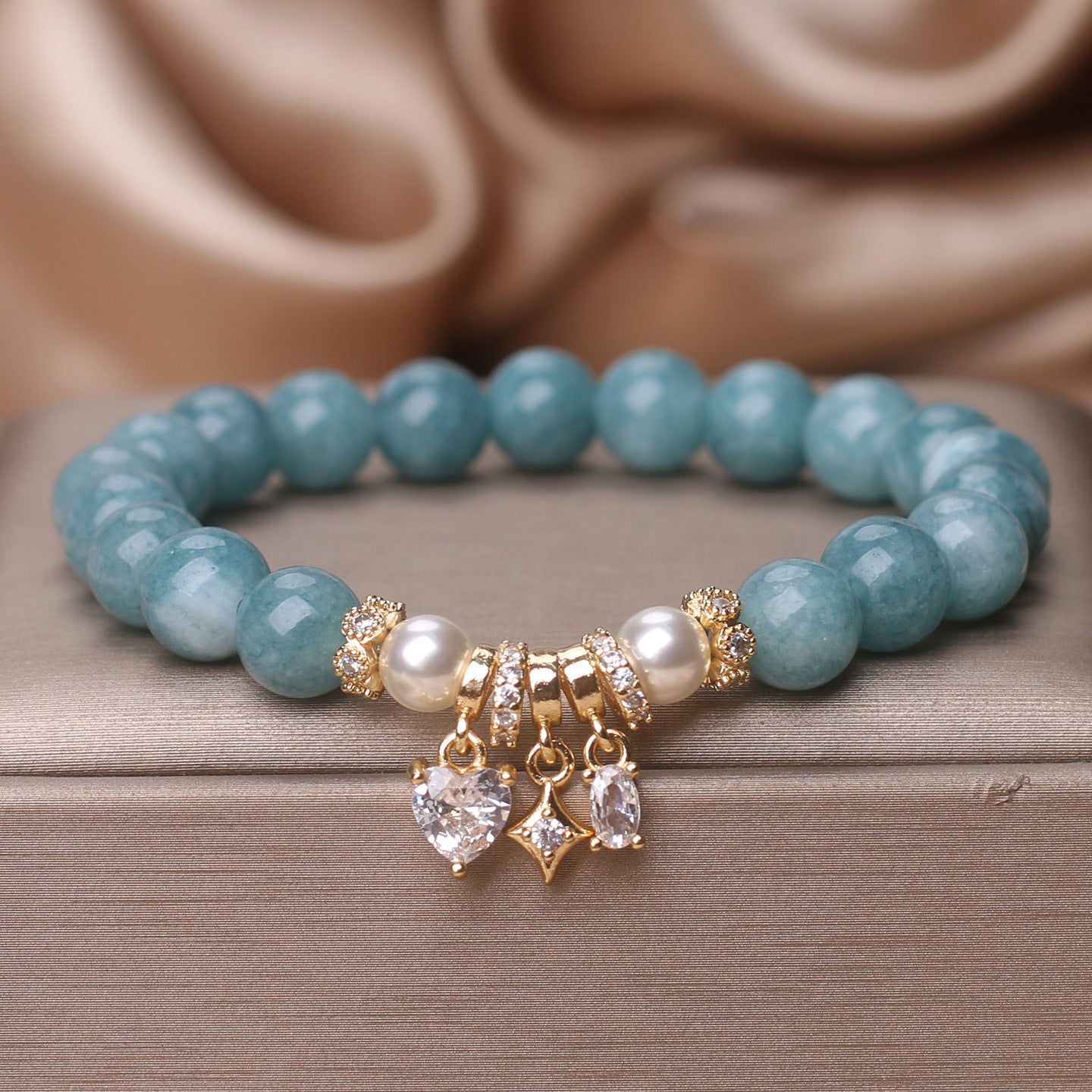 Blue Water Jade Bracelet For Women Light Luxury Minority High-grade