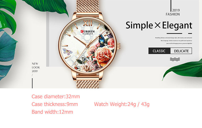 Fashion Simple Watch Women's Waterproof Belt Watch