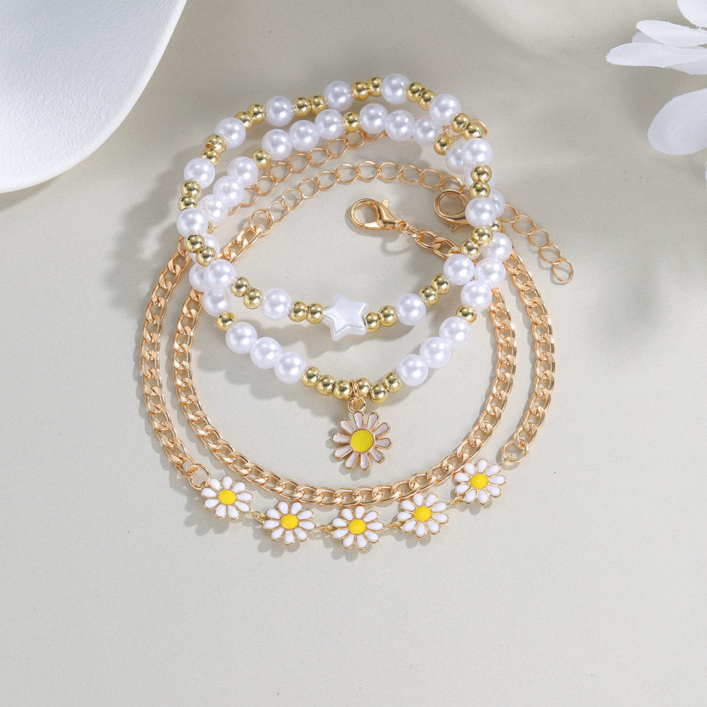 Elegant Style Alloy Chain Pearl XINGX Beaded