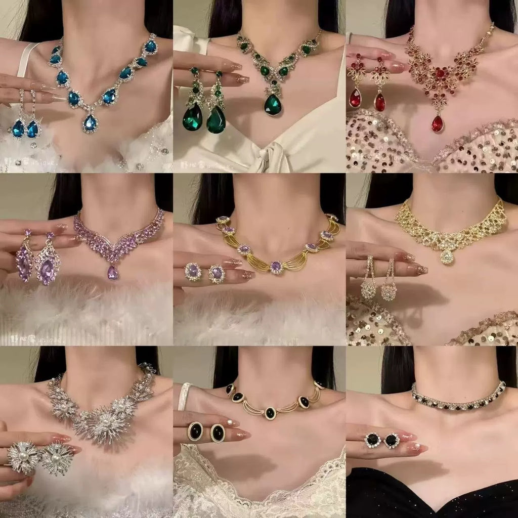 Women's Heavy Industry Advanced Sense Necklace Earrings