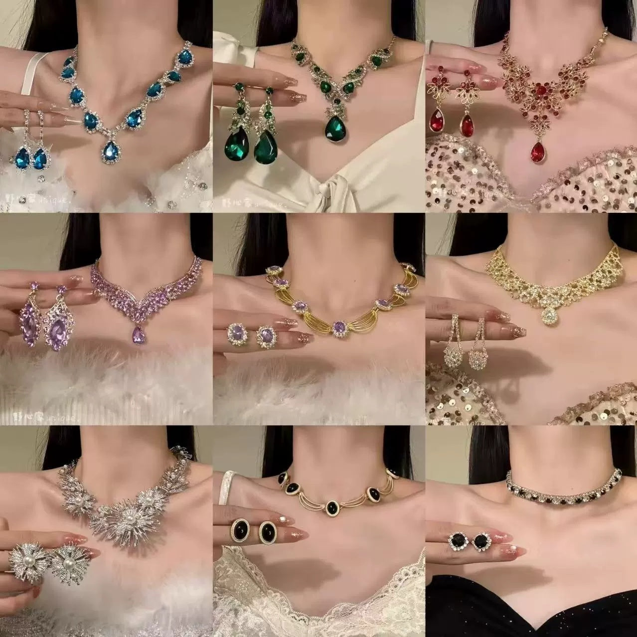 Women's Heavy Industry Advanced Sense Necklace Earrings