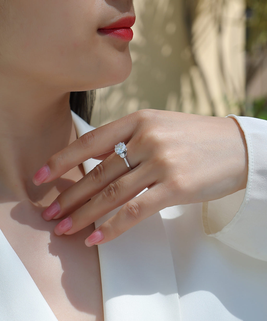 Starry Night Brilliance - A Wedding Ring Set With 2-carat Top-quality Moissanite S925 Silver And Gold-plated Diamond Can Be Tested With A Diamond Pen