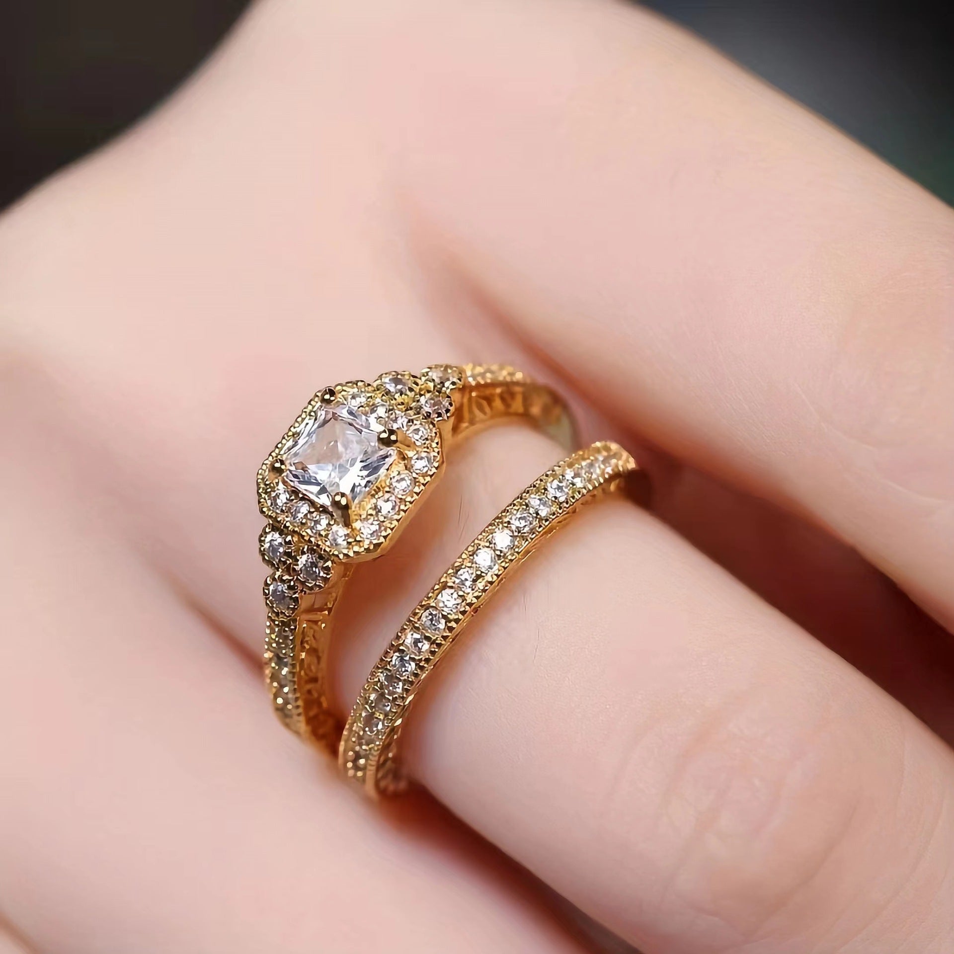 Fashion Ring Set Zircon Simple Ring