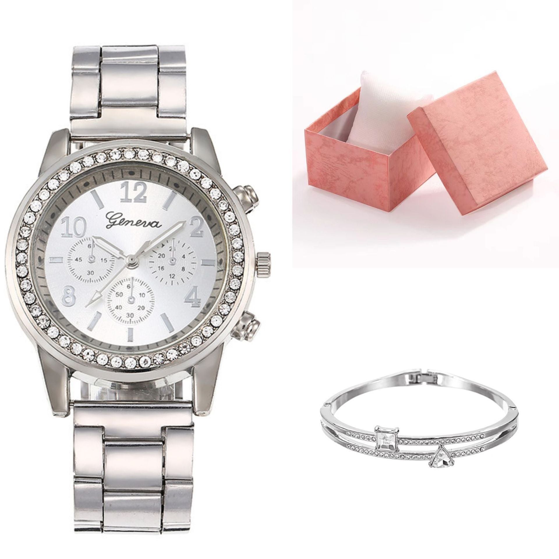 Women's Diamond Business Steel Belt Gift Box Fashionable All-match Trendy Quartz Watch